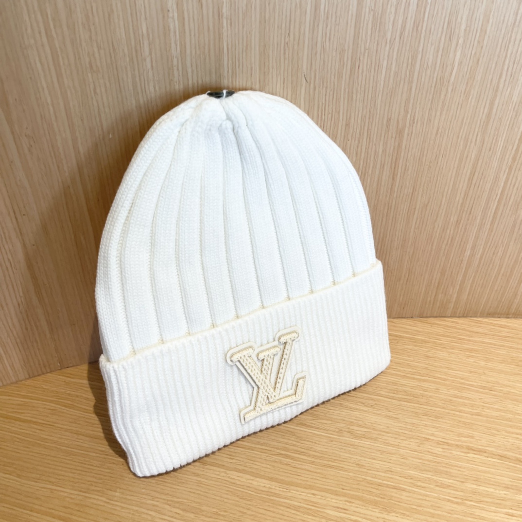 lv路易威登拼色毛线帽子女冬天时尚保暖潮流出街户外护耳针织帽