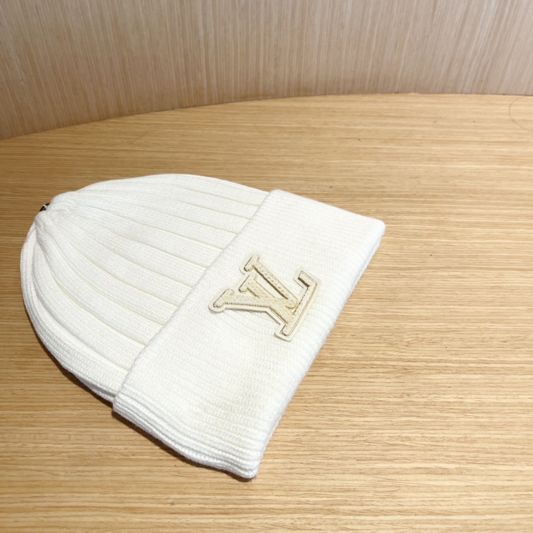 lv路易威登拼色毛线帽子女冬天时尚保暖潮流出街户外护耳针织帽