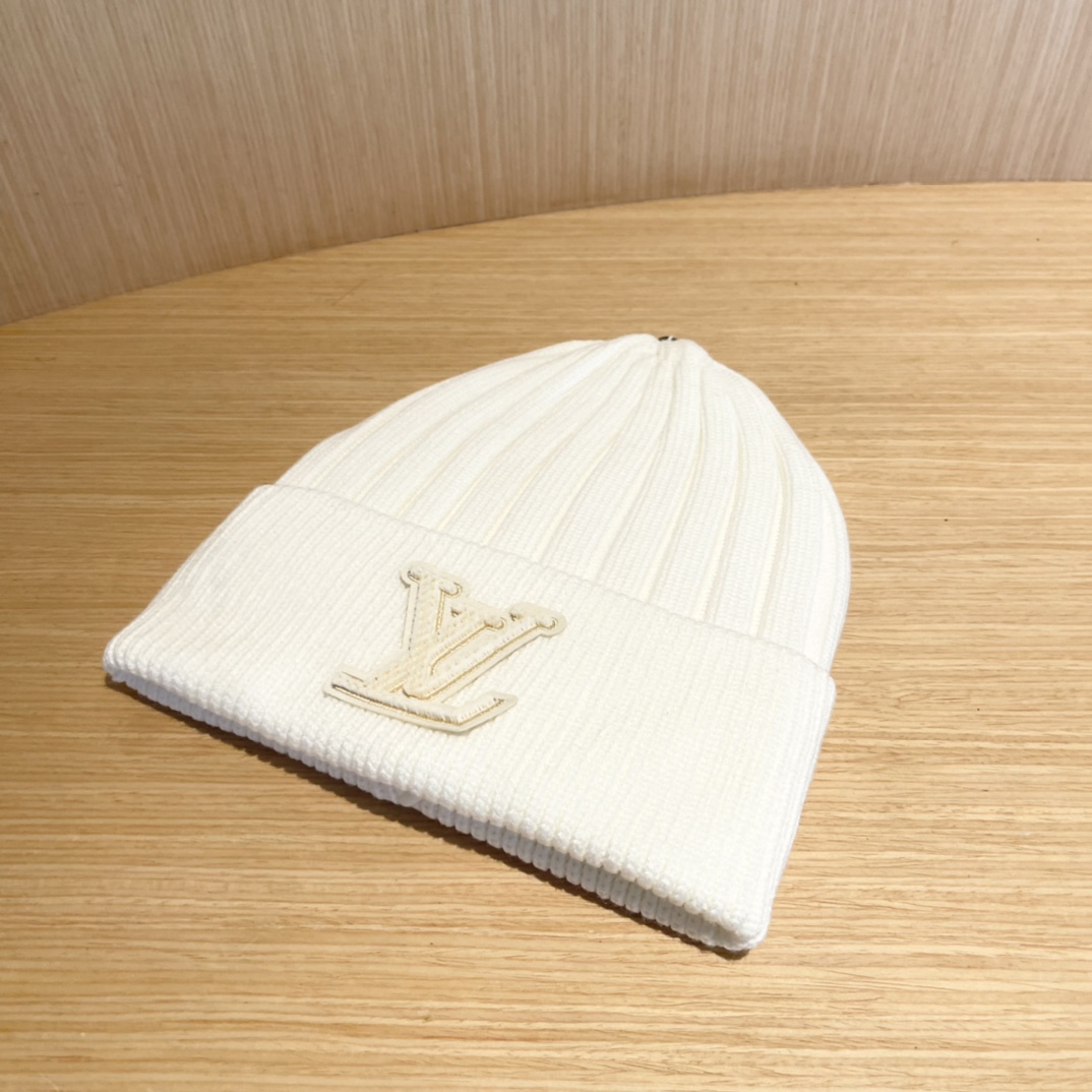 lv路易威登拼色毛线帽子女冬天时尚保暖潮流出街户外护耳针织帽