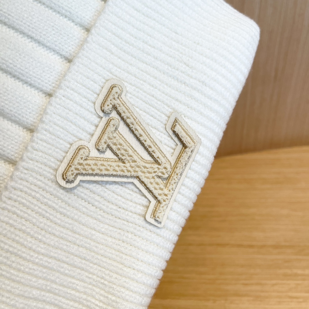 lv路易威登拼色毛线帽子女冬天时尚保暖潮流出街户外护耳针织帽