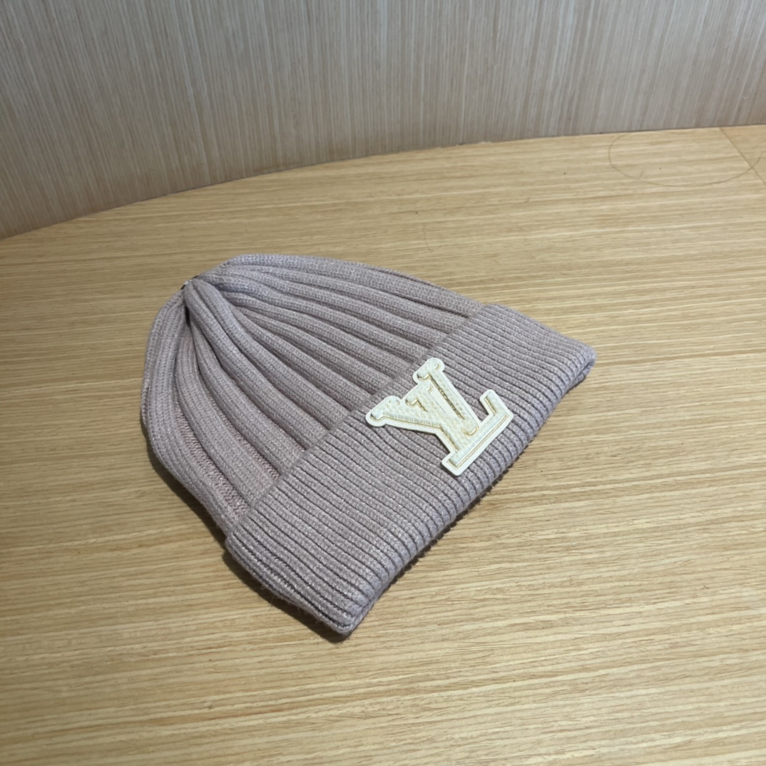 lv路易威登拼色毛线帽子女冬天时尚保暖潮流出街户外护耳针织帽