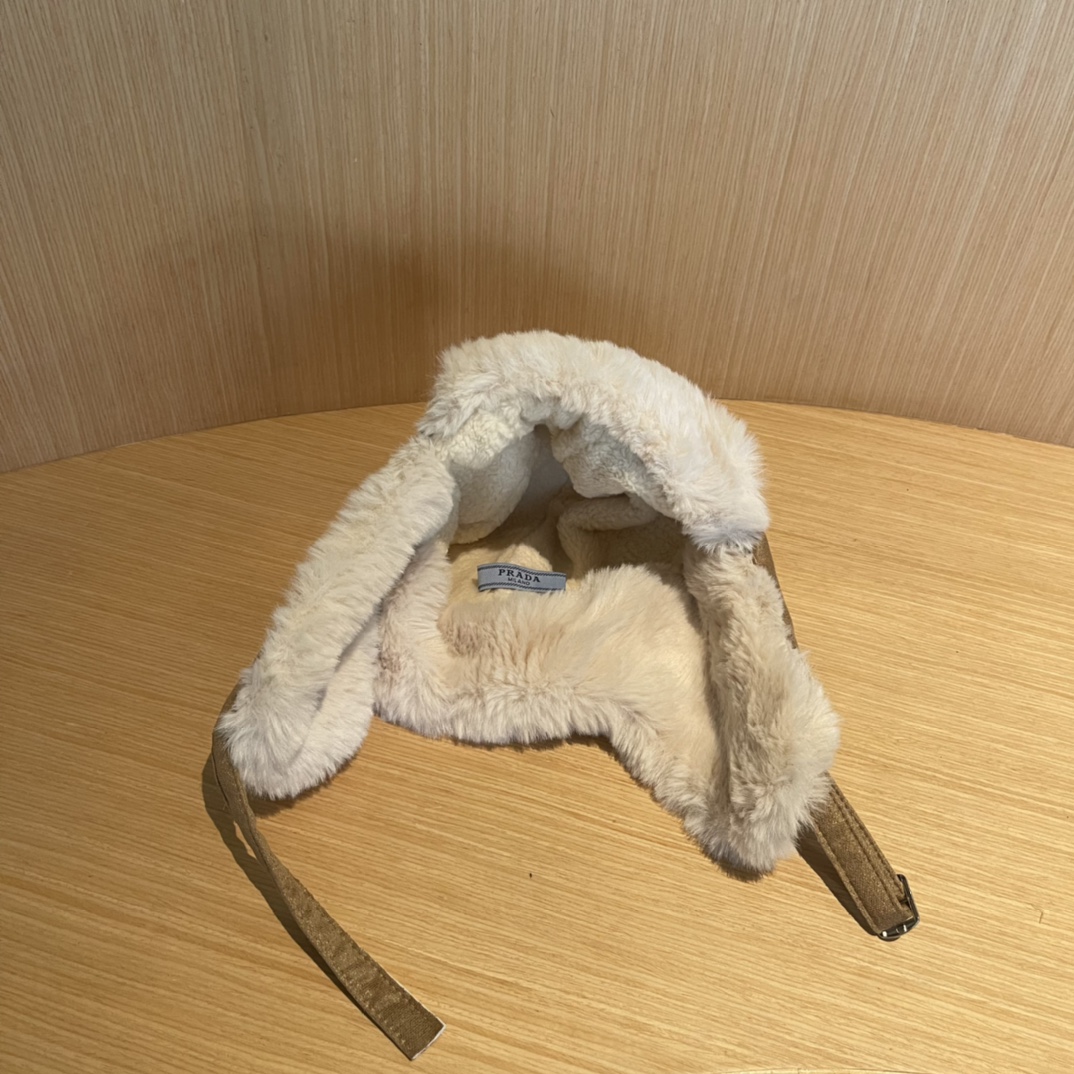 普拉达Prada冬季毛绒雷锋帽子女东北防寒保暖户外骑行防风护耳帽时尚休闲