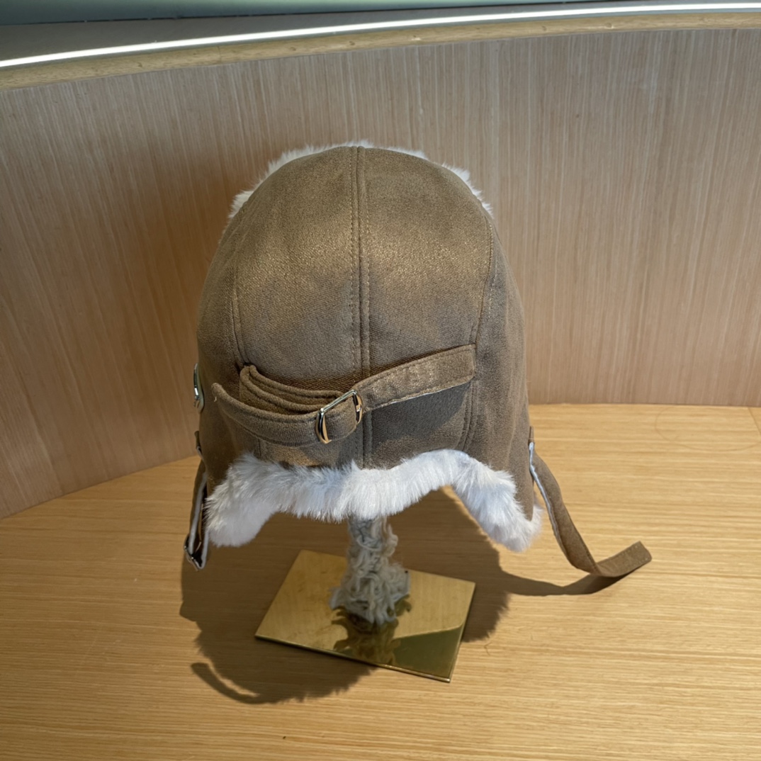 普拉达Prada冬季毛绒雷锋帽子女东北防寒保暖户外骑行防风护耳帽时尚休闲