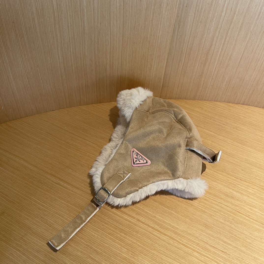 普拉达Prada冬季毛绒雷锋帽子女东北防寒保暖户外骑行防风护耳帽时尚休闲