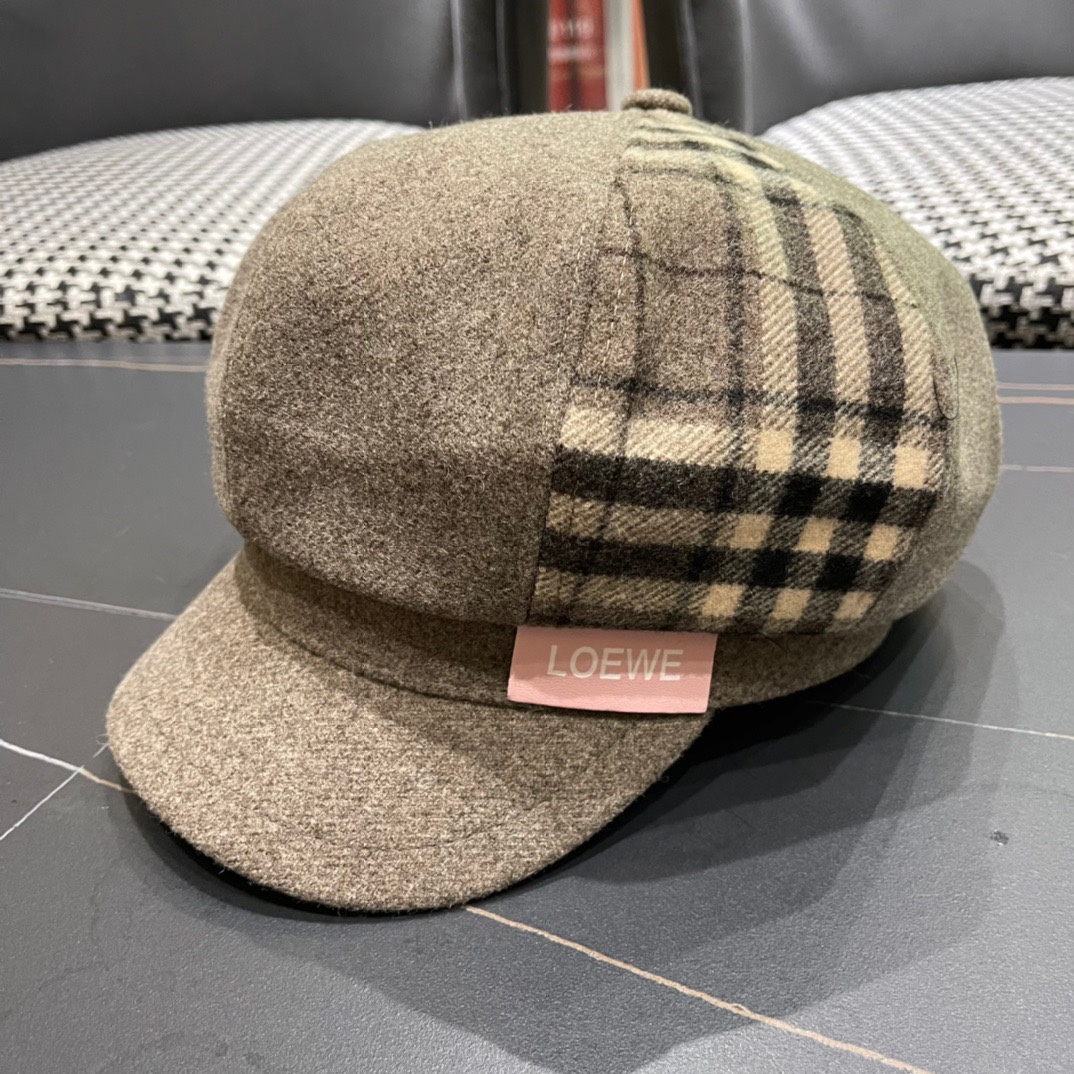  罗意威 loewe八角贝雷帽女新款秋冬韩系报童帽显脸小鸭舌画家帽子