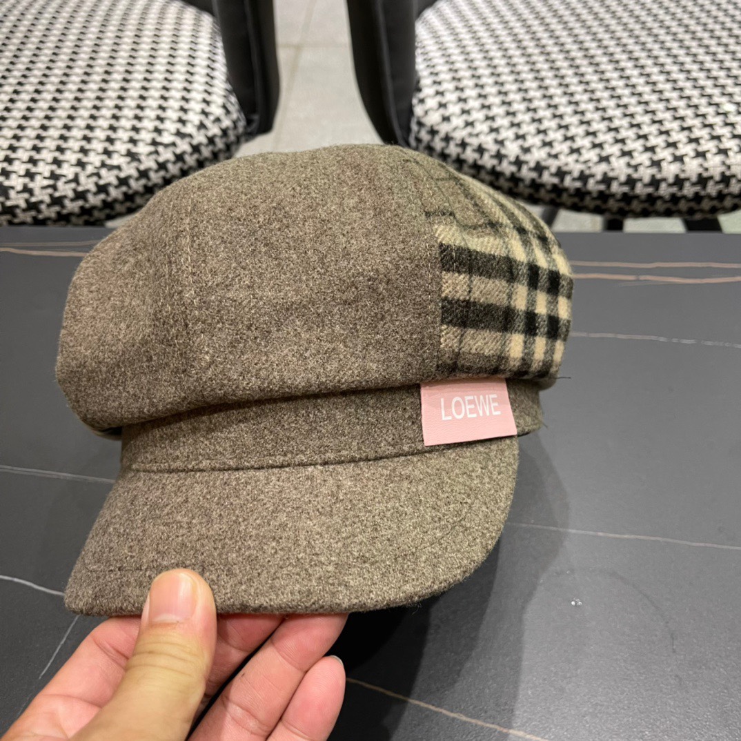  罗意威 loewe八角贝雷帽女新款秋冬韩系报童帽显脸小鸭舌画家帽子