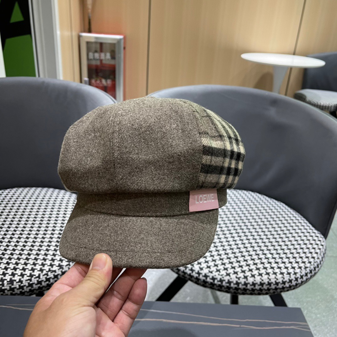  罗意威 loewe八角贝雷帽女新款秋冬韩系报童帽显脸小鸭舌画家帽子