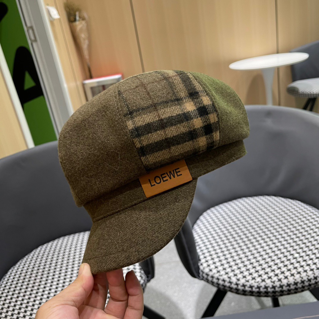  罗意威 loewe八角贝雷帽女新款秋冬韩系报童帽显脸小鸭舌画家帽子