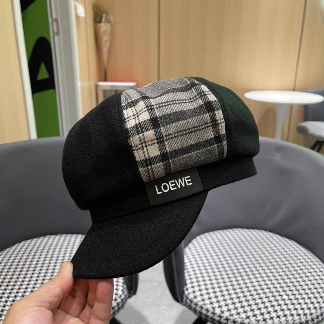  罗意威 loewe八角贝雷帽女新款秋冬韩系报童帽显脸小鸭舌画家帽子