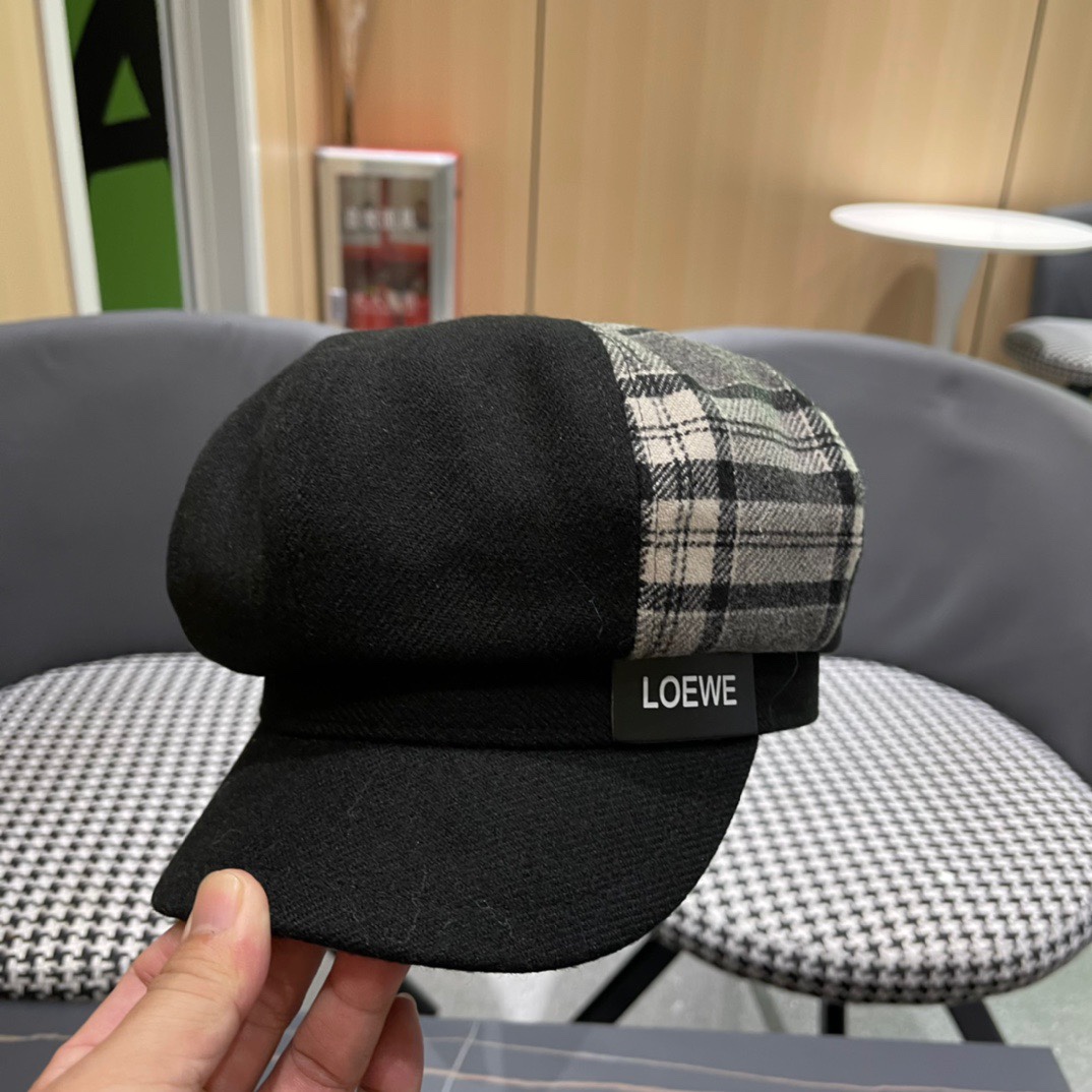  罗意威 loewe八角贝雷帽女新款秋冬韩系报童帽显脸小鸭舌画家帽子