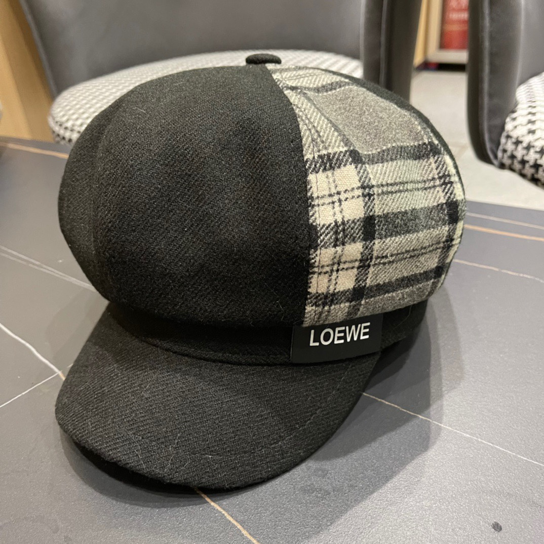  罗意威 loewe八角贝雷帽女新款秋冬韩系报童帽显脸小鸭舌画家帽子