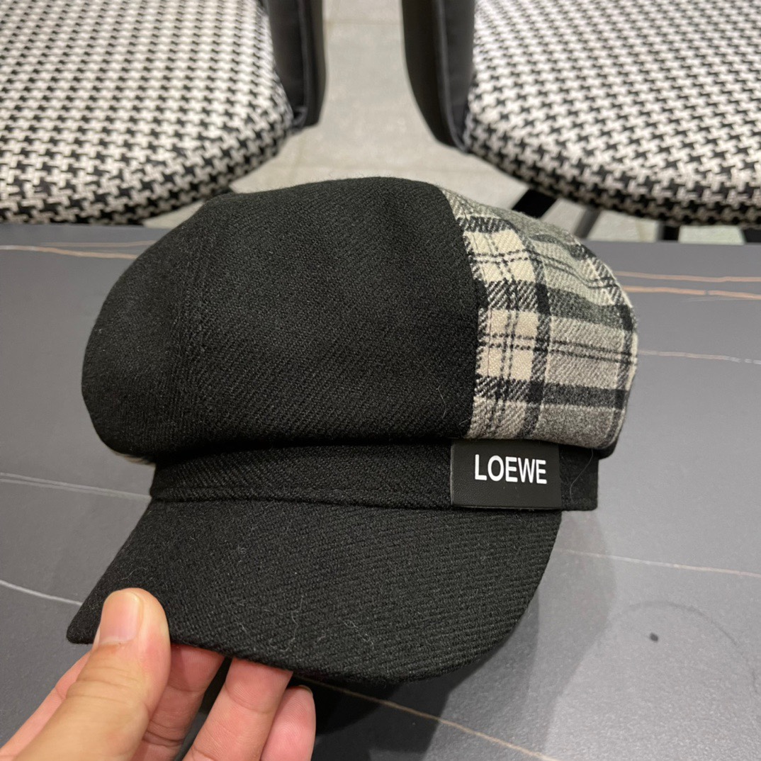  罗意威 loewe八角贝雷帽女新款秋冬韩系报童帽显脸小鸭舌画家帽子