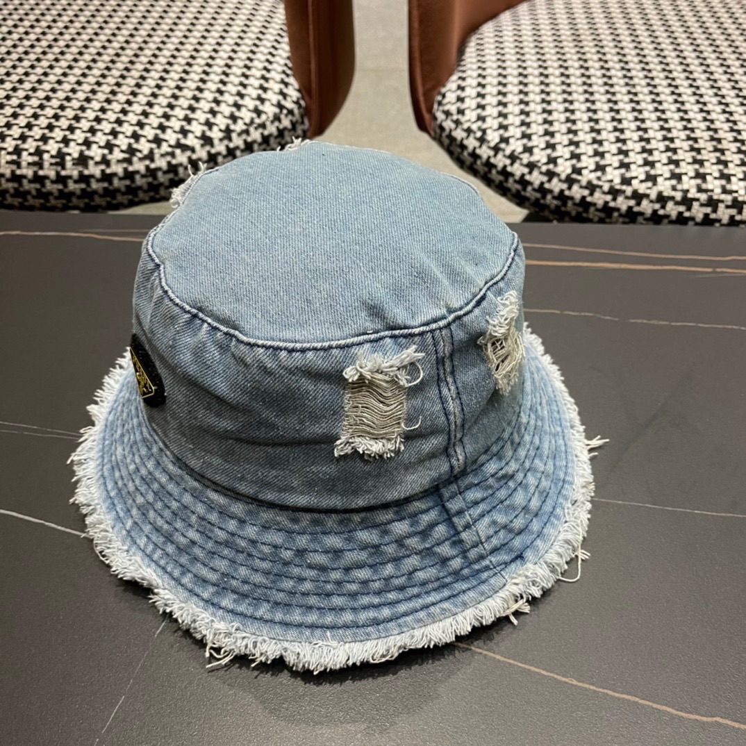 NO:216919,.PRADA Cowboy Ripped Fisherman's Hat Fashionable, High-end Workshop!  Details look real shots, hat, fisherman hat, baseball hat, knit hat, hat, prada, prada, espadrilles, hats19860909.PRADA 普拉达 牛仔破洞渔夫帽 时尚潮流,高端做工！细节看实拍哦帽子渔夫帽棒球帽针织帽,帽子,prada,prada,espadrilles,hats,hat