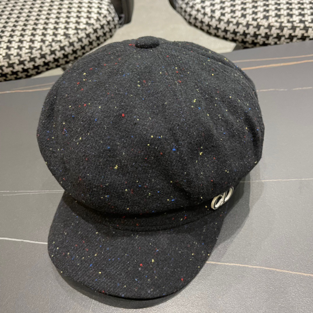  DIOR迪奥 贝雷帽秋冬款新款日系八角帽显脸小春秋款韩系