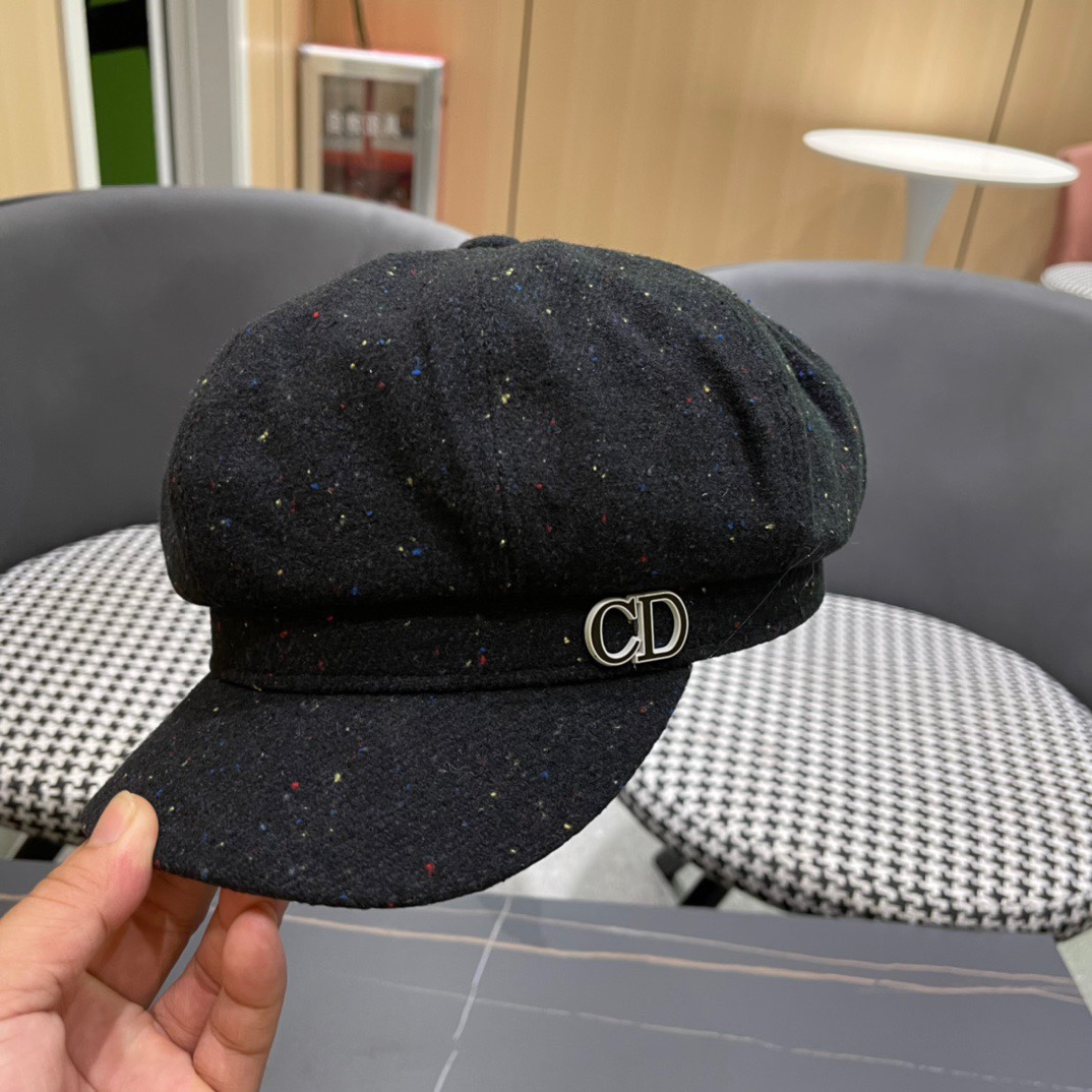  DIOR迪奥 贝雷帽秋冬款新款日系八角帽显脸小春秋款韩系