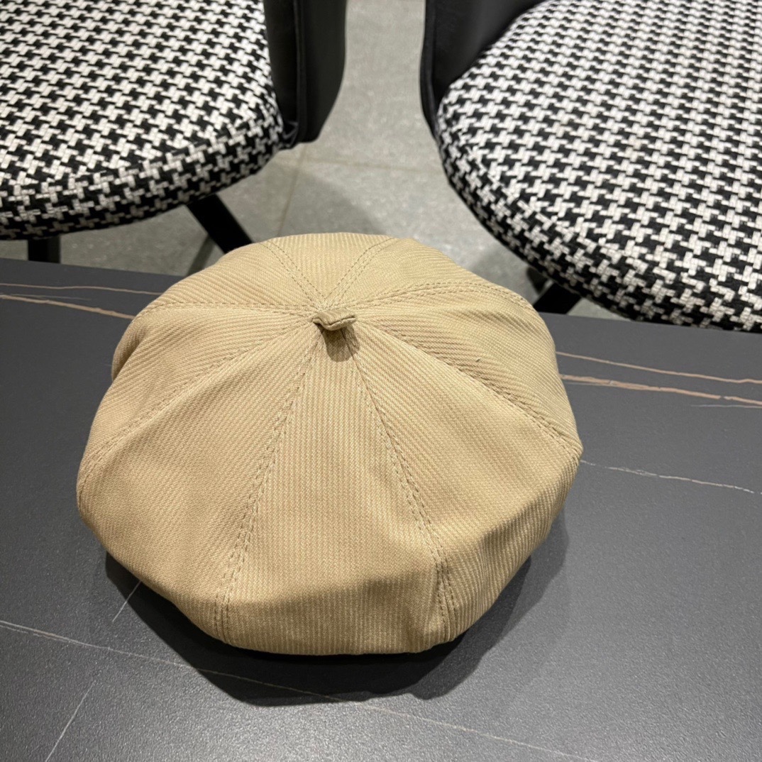  Chanel香奈儿贝雷帽女春秋季复古百搭显脸小报童帽大头围八角画家帽子