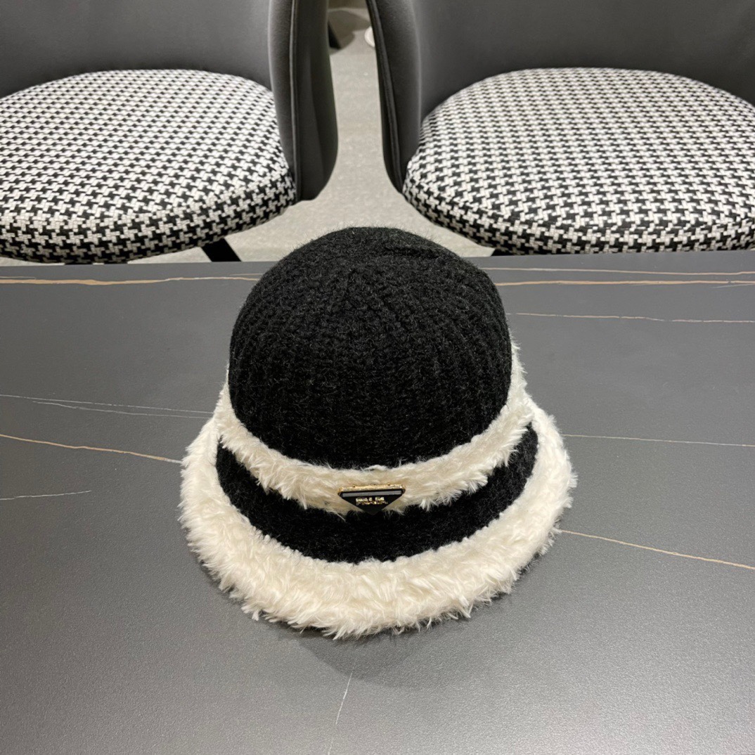 NO:217413,PRADA Prada style autumn and winter plush fisherman hat Korean style thickened ear protection knitted wool pot hat big head circumference face small hat fisherman hat baseball hat knit hat, hat, prada, prada, espadrilles, hats19860909PRADA普拉达 款秋冬季毛绒渔夫帽子韩版加厚护耳针织毛线盆帽大头围显脸小帽子渔夫帽棒球帽针织帽,帽子,prada,prada,espadrilles,hats,hat