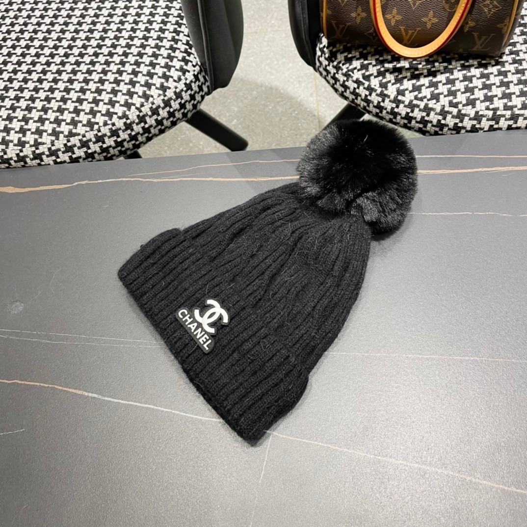 NO:217265,【CHANEL Chanel】New autumn and winter wool ball small fragrant style wool hat, high return rate, versatile Korean hat, fisherman hat, baseball hat, knit hat, hat, chanel, chanel, espadrilles, hats19860909【CHANEL香奈儿】秋冬新款毛球小香风毛线帽,回头率高,百搭韩版帽子渔夫帽棒球帽针织帽,帽子,chanel,chanel,espadrilles,hats,hat