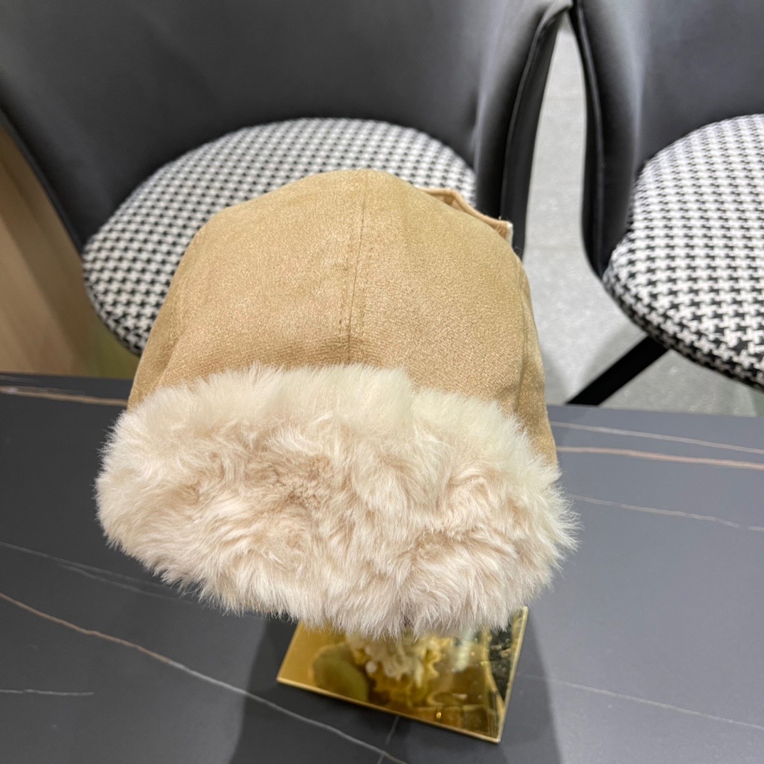 DIOR迪奥 加绒雷锋帽子女防风防寒百搭加厚骑行护耳帽飞行帽子