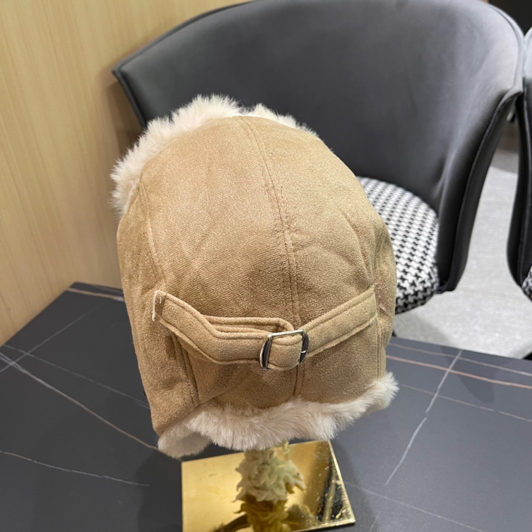 DIOR迪奥 加绒雷锋帽子女防风防寒百搭加厚骑行护耳帽飞行帽子