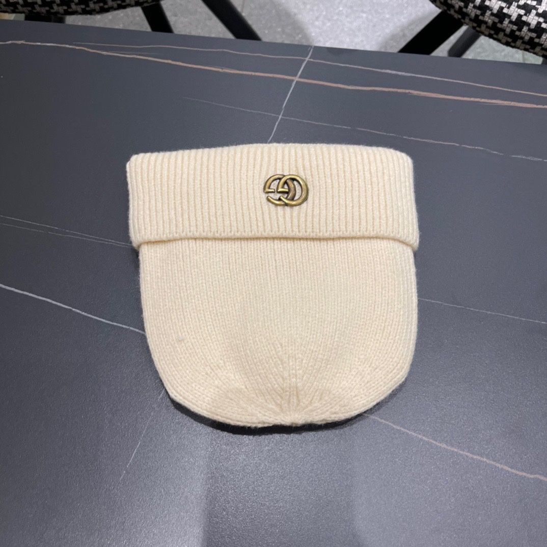 GUCCI古奇 时尚法式羊毛毛线帽子女冬季保暖针织帽潮条纹毛线帽