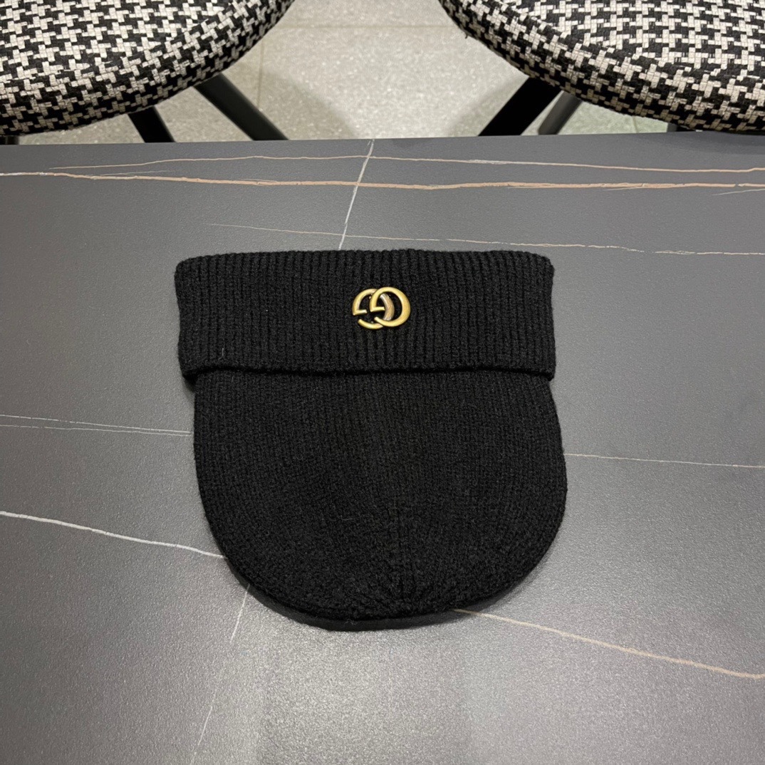 GUCCI古奇 时尚法式羊毛毛线帽子女冬季保暖针织帽潮条纹毛线帽