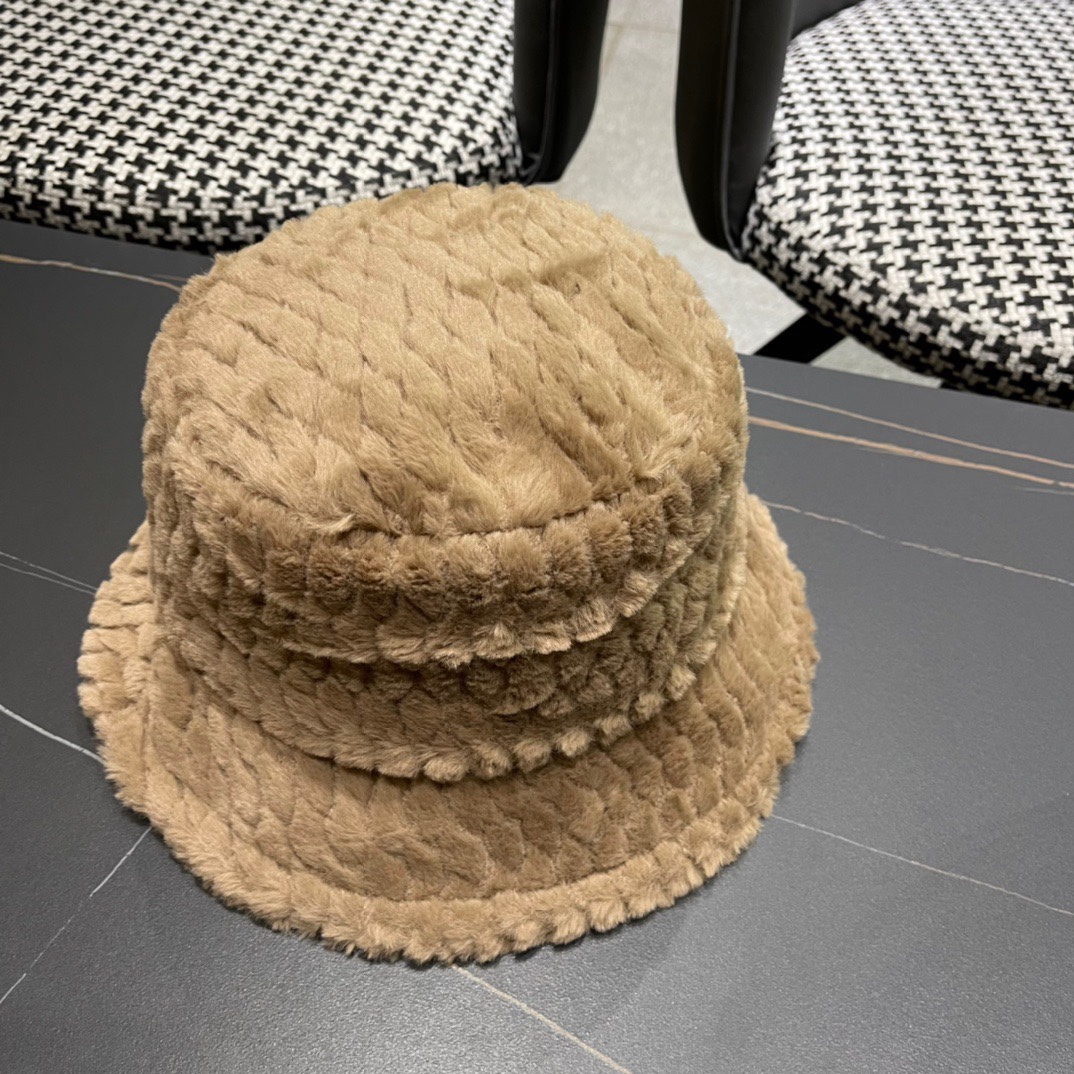 PRADA普拉达 2024秋冬新款羊毛渔夫帽出游逛街休闲百搭盆帽宽檐显脸小可折叠潮