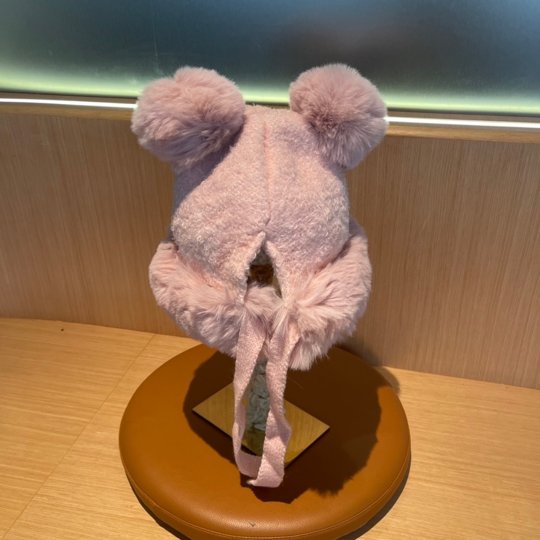 普拉达Prada新款秋冬季毛绒雷锋帽加绒加厚护耳帽子防寒防风帽