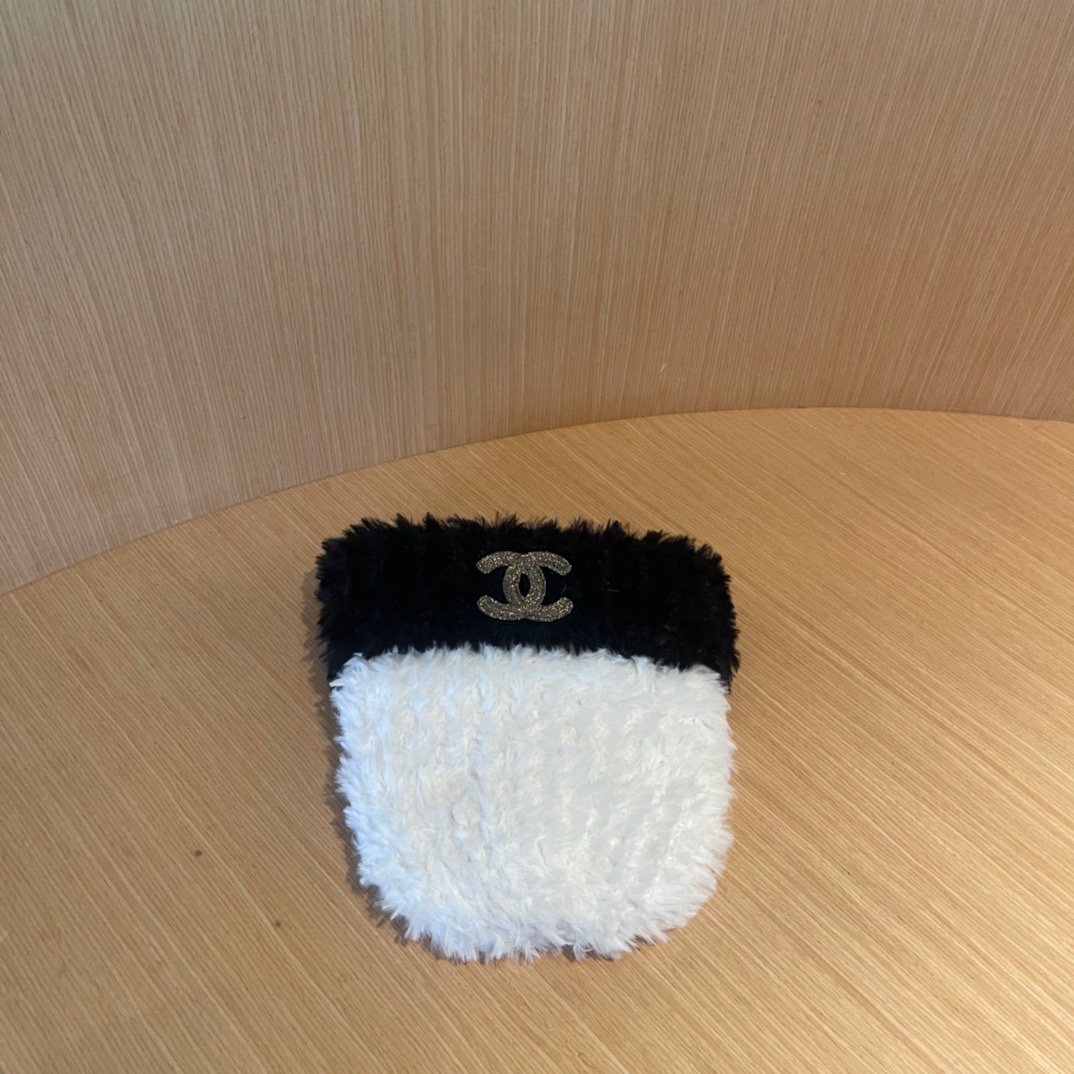 CHANEL香奈儿】2024女秋冬拼色针织毛线帽韩版大头围保暖护耳，毛绒绒的非常舒服 大牌款超好搭配，