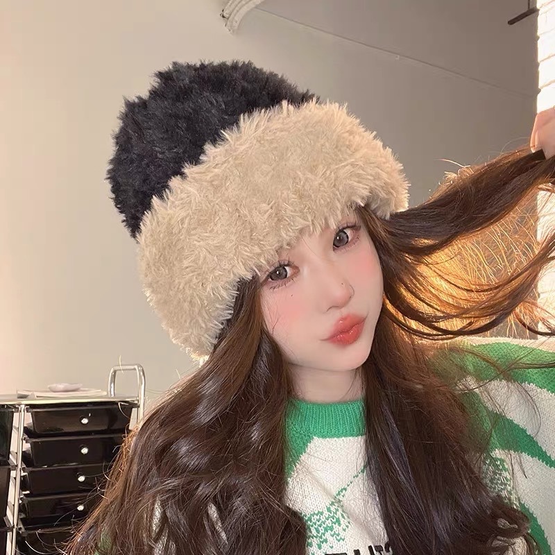 CHANEL香奈儿】2024女秋冬拼色针织毛线帽韩版大头围保暖护耳，毛绒绒的非常舒服 大牌款超好搭配，