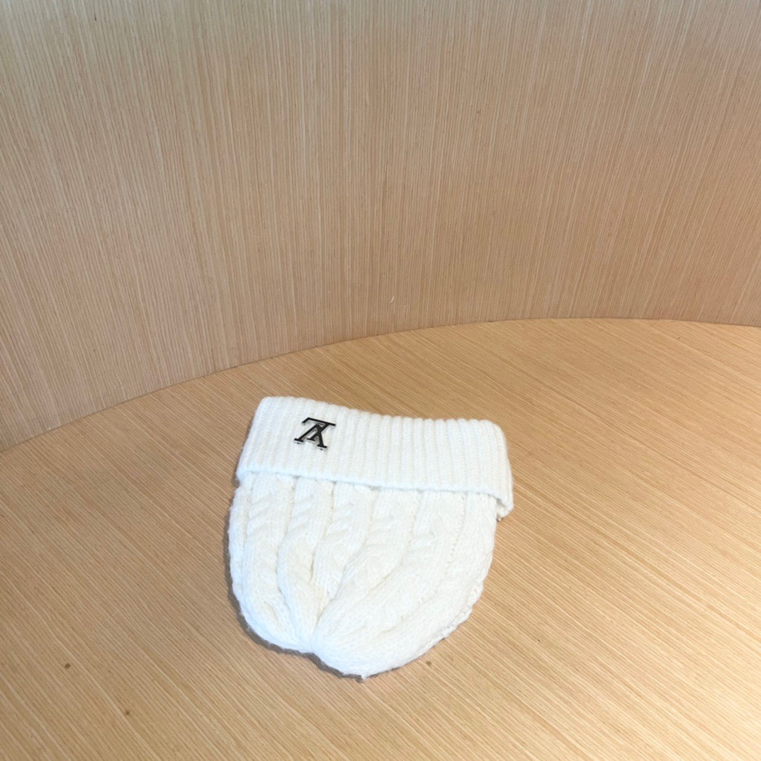 lv路易威登帽子女秋冬毛线帽韩版针织帽大头围帽护耳冬季套头潮加厚帽