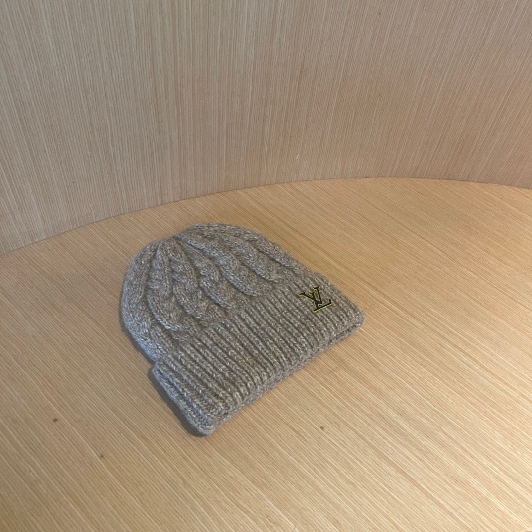 lv路易威登帽子女秋冬毛线帽韩版针织帽大头围帽护耳冬季套头潮加厚帽