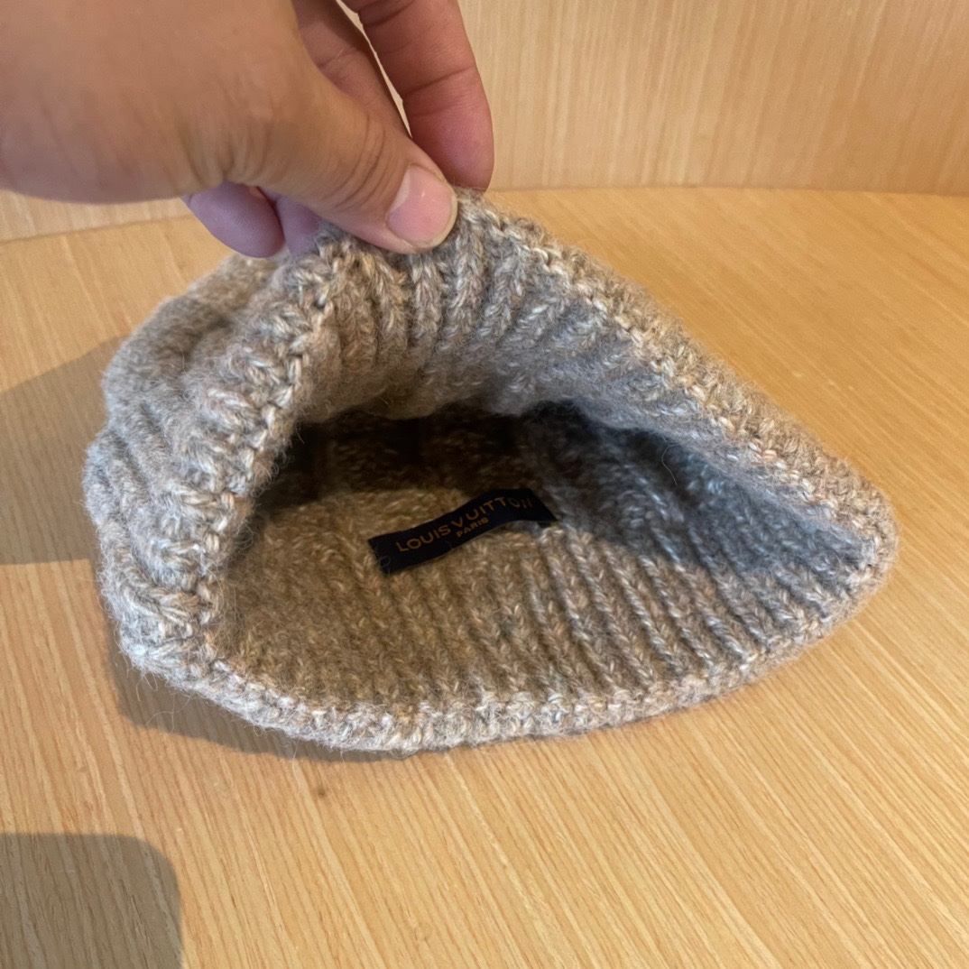 lv路易威登帽子女秋冬毛线帽韩版针织帽大头围帽护耳冬季套头潮加厚帽