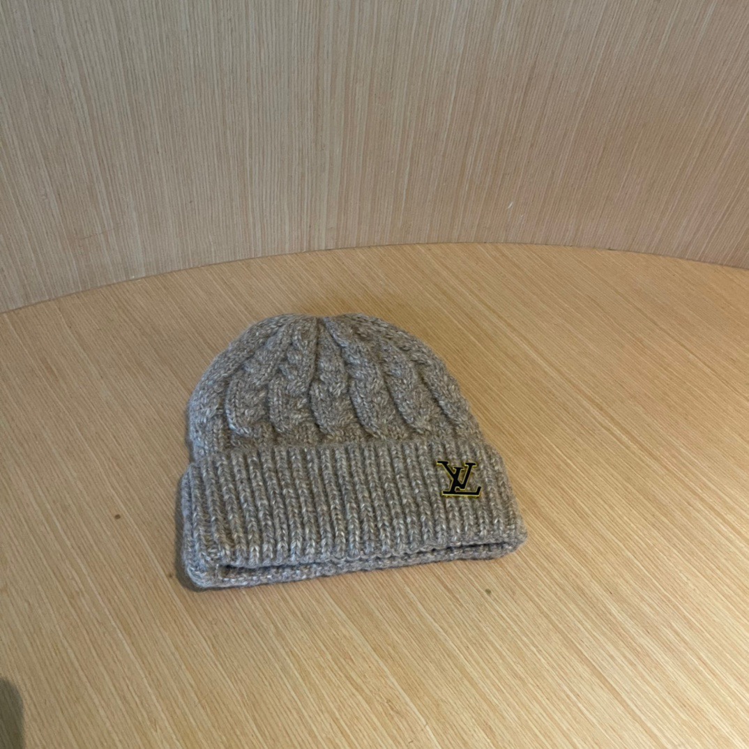 lv路易威登帽子女秋冬毛线帽韩版针织帽大头围帽护耳冬季套头潮加厚帽