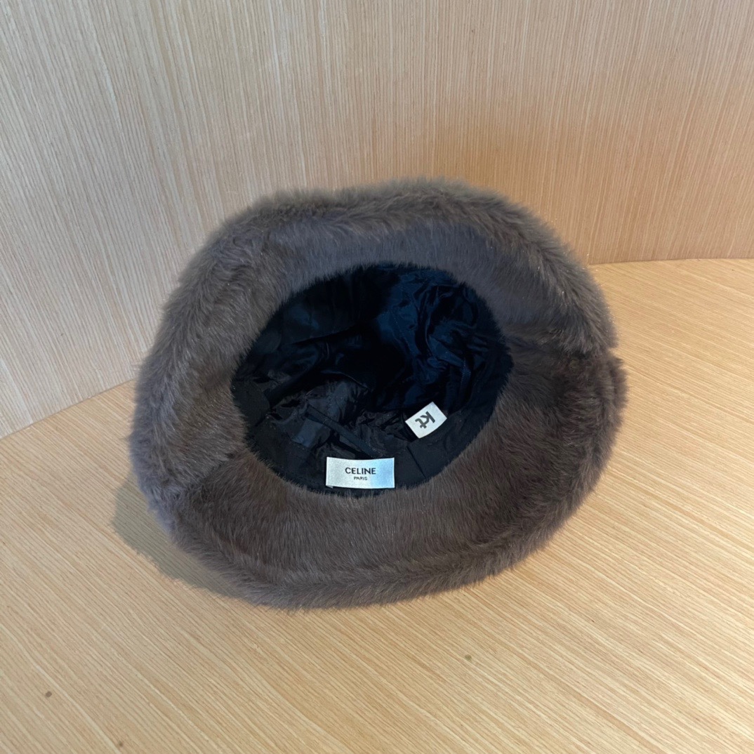 Celine赛琳毛绒女秋冬季渔夫帽水桶盆帽