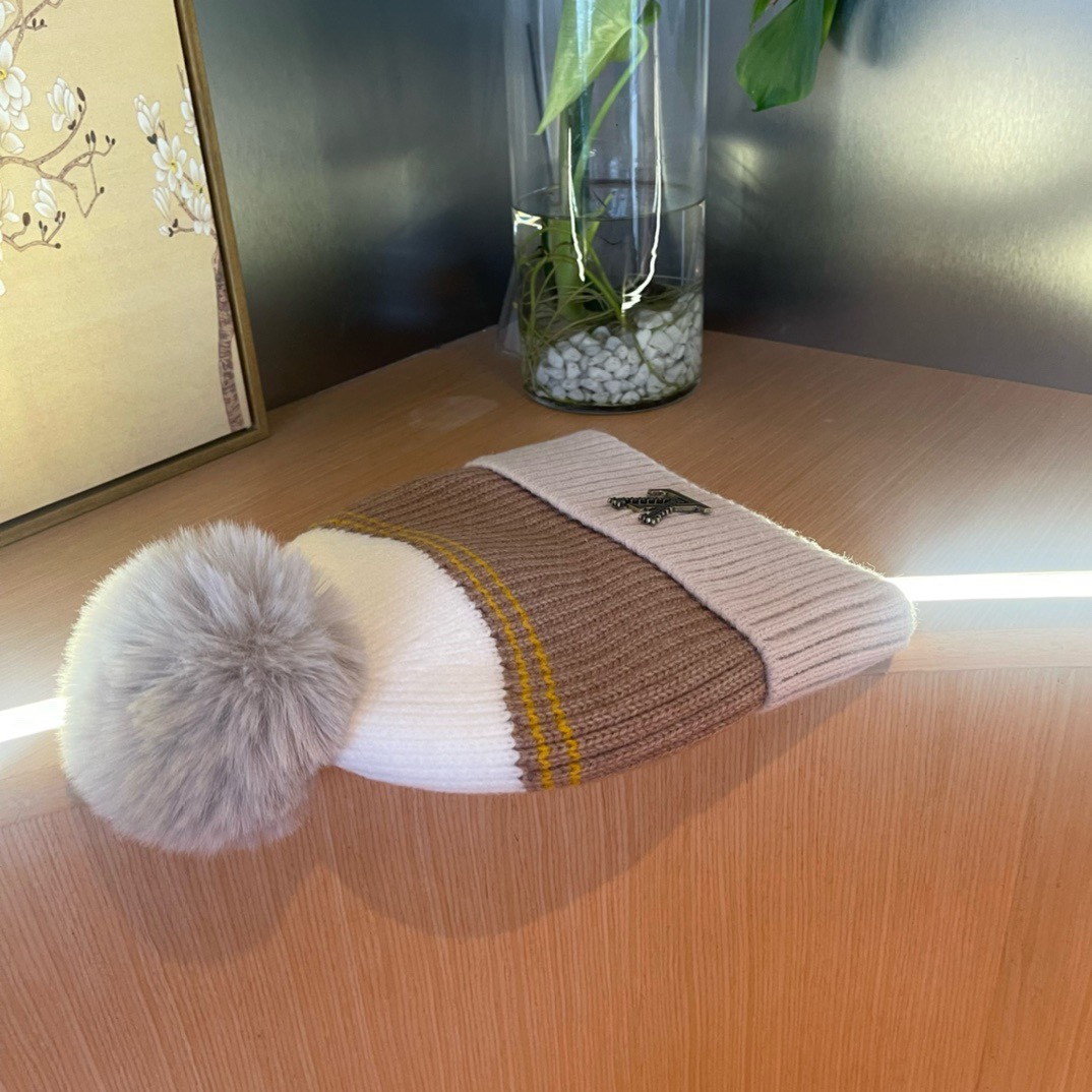  【LV路易威登】秋冬款男女款针织带球毛线帽，大牌设计～秋冬穿搭必备