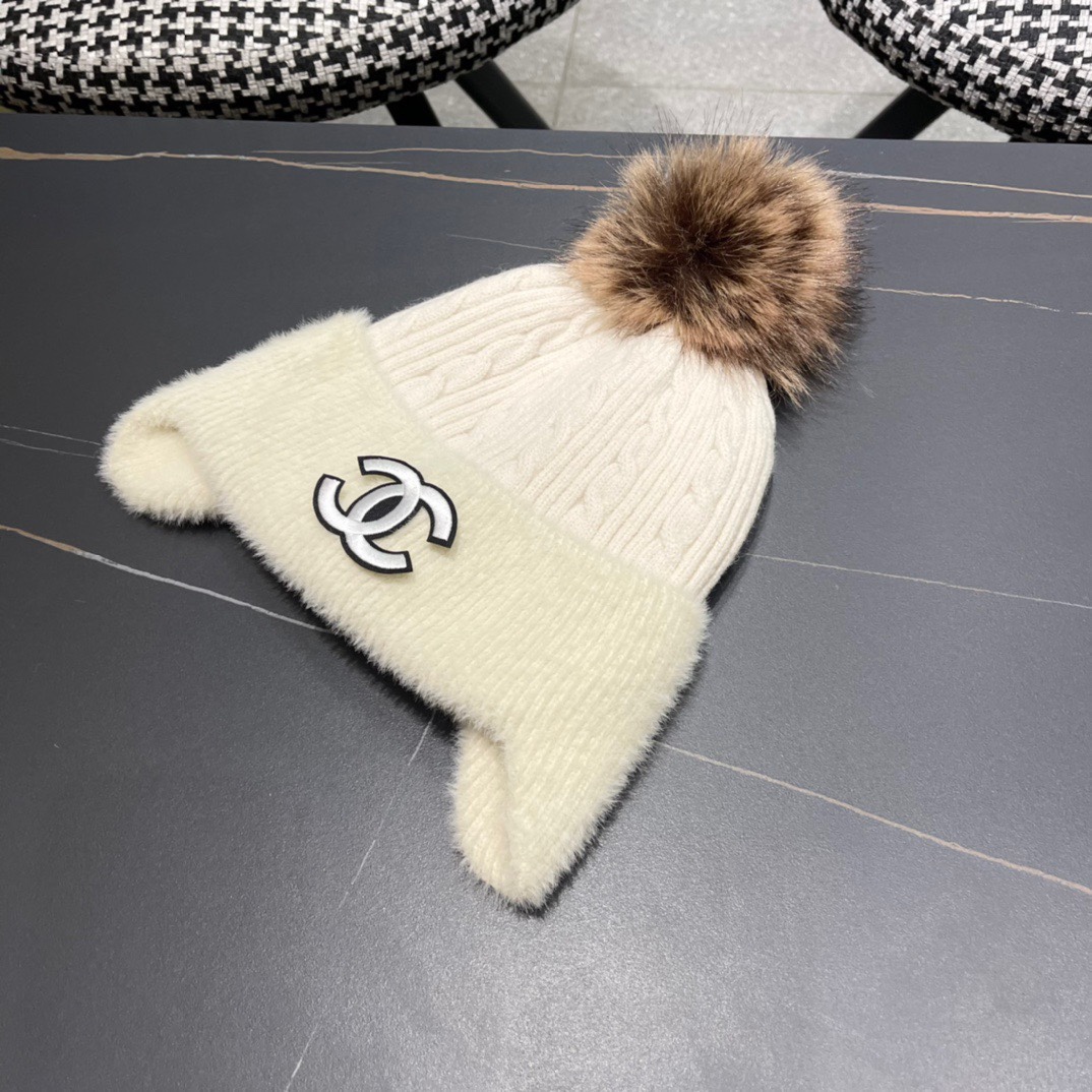  Chanel香奈儿针织毛线帽护耳保暖帽