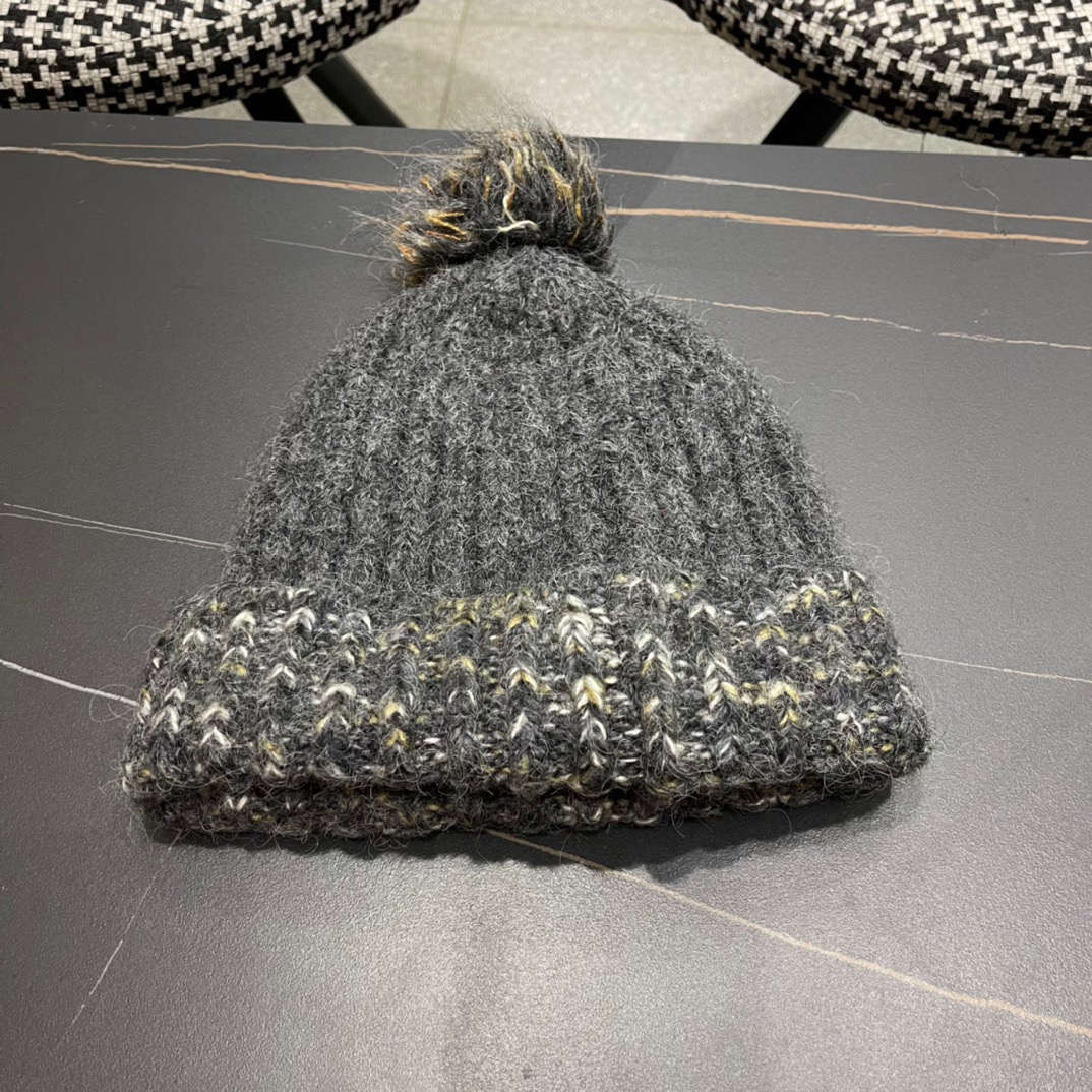  迪奥Dior〽️兔毛毛线帽女秋冬韩版百搭日系保暖针织帽ins潮牌加厚护耳冷帽子