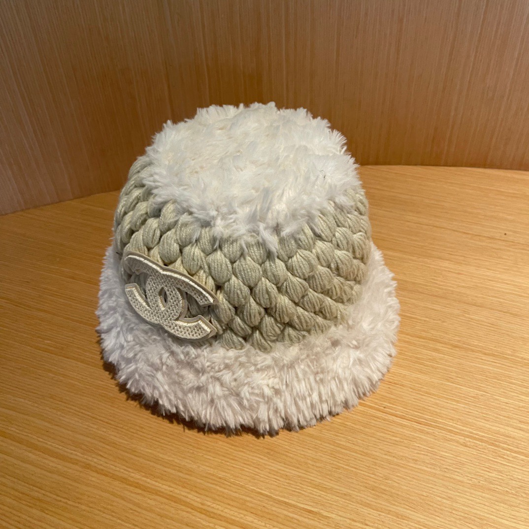 【CHANEL香奈儿】2024新款秋款麻花针织渔夫帽🌈 毛毛盆帽百搭休闲～小香风