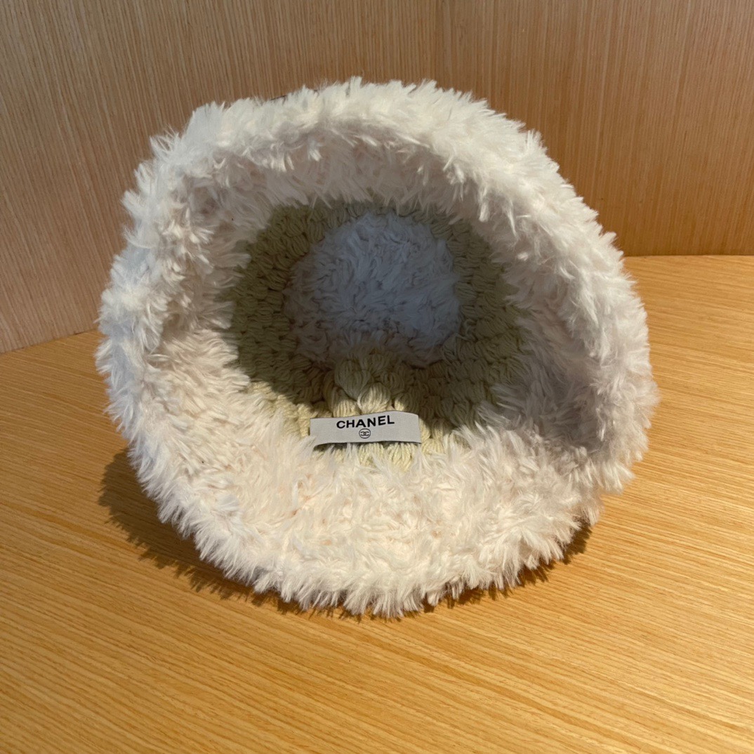 【CHANEL香奈儿】2024新款秋款麻花针织渔夫帽🌈 毛毛盆帽百搭休闲～小香风