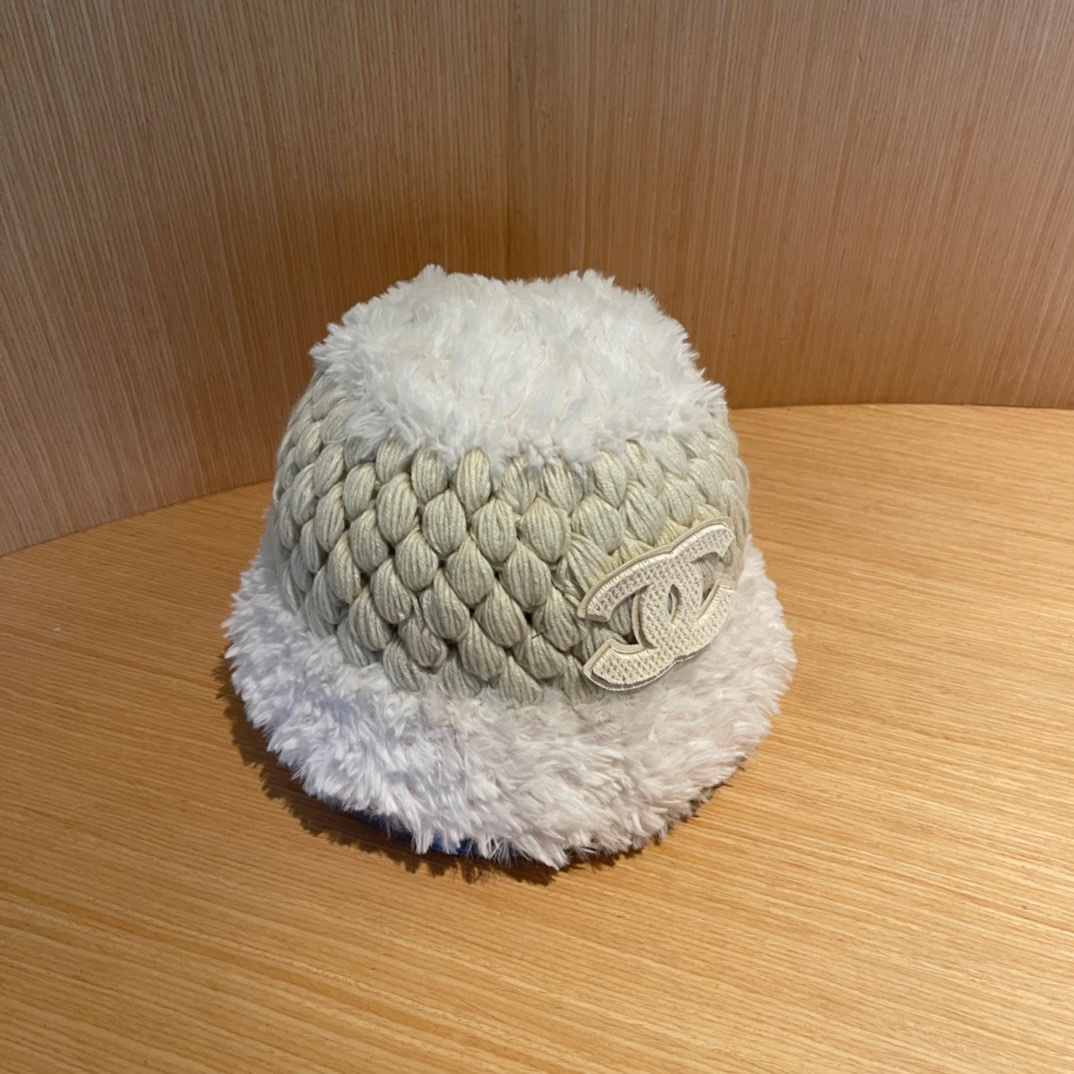 【CHANEL香奈儿】2024新款秋款麻花针织渔夫帽🌈 毛毛盆帽百搭休闲～小香风