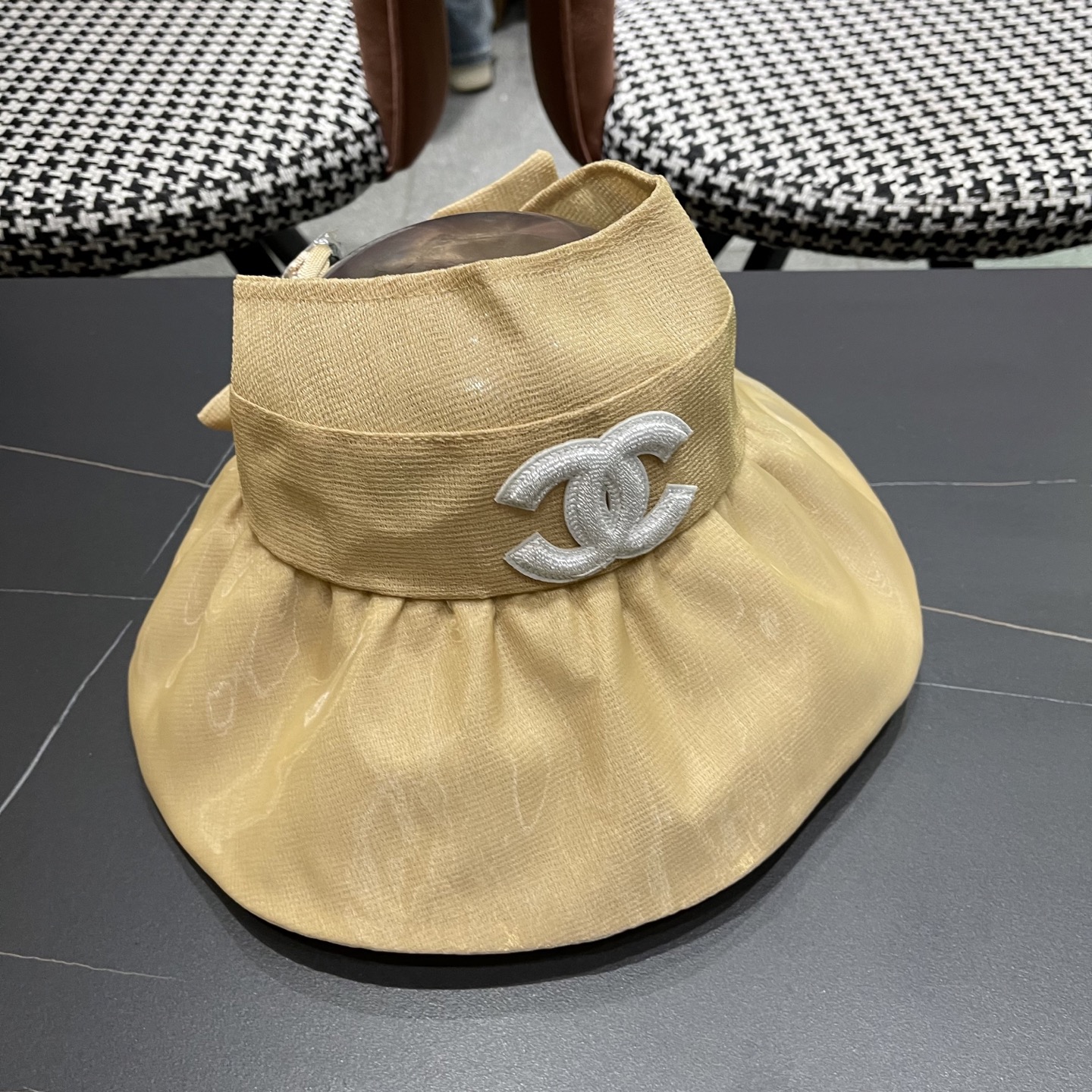 【CHANEL香奈儿】2025新款大帽檐遮阳帽女夏季防晒防紫外线海边空顶帽显脸小太阳帽