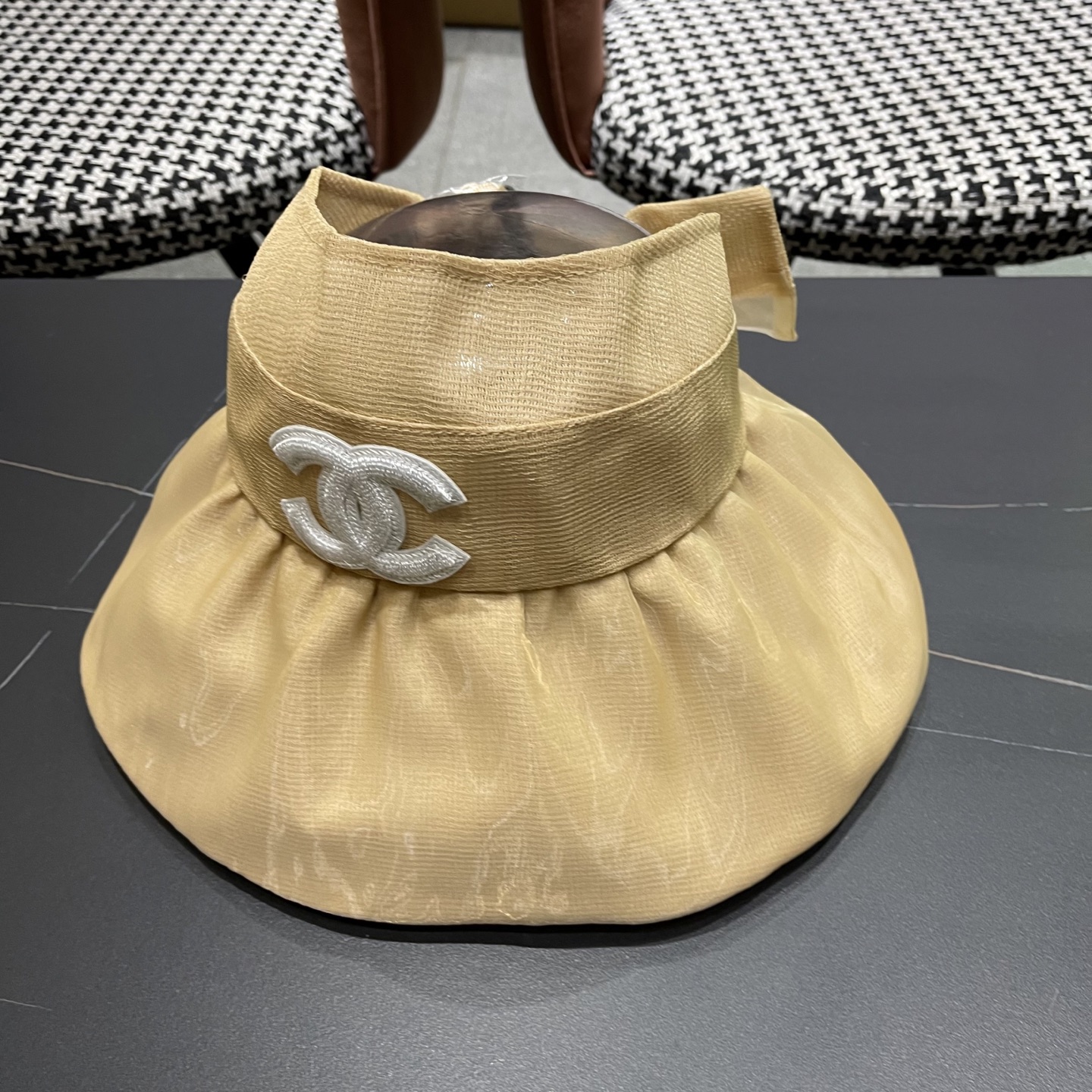 【CHANEL香奈儿】2025新款大帽檐遮阳帽女夏季防晒防紫外线海边空顶帽显脸小太阳帽