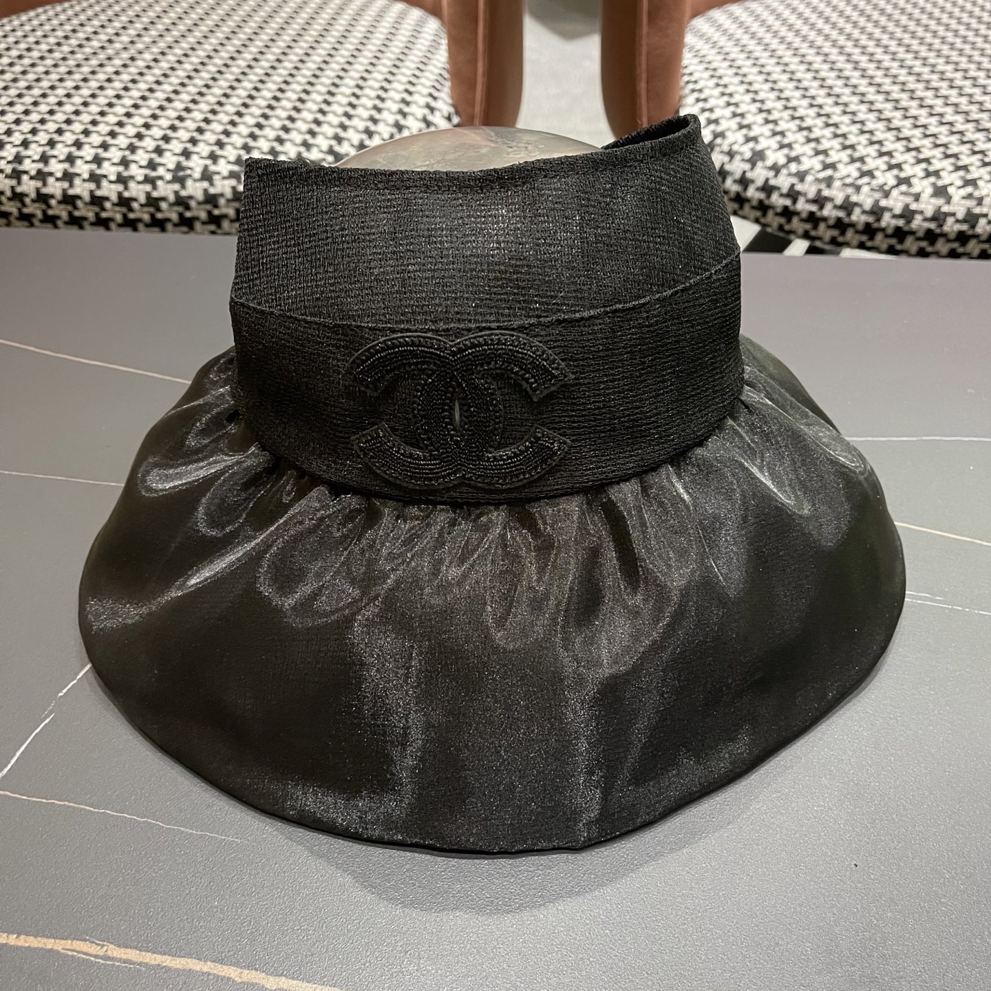 【CHANEL香奈儿】2025新款大帽檐遮阳帽女夏季防晒防紫外线海边空顶帽显脸小太阳帽