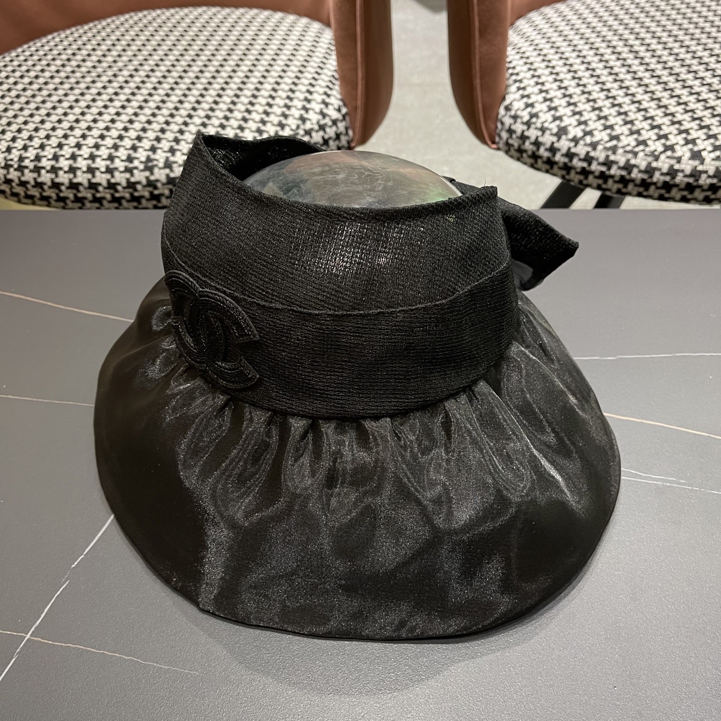 【CHANEL香奈儿】2025新款大帽檐遮阳帽女夏季防晒防紫外线海边空顶帽显脸小太阳帽