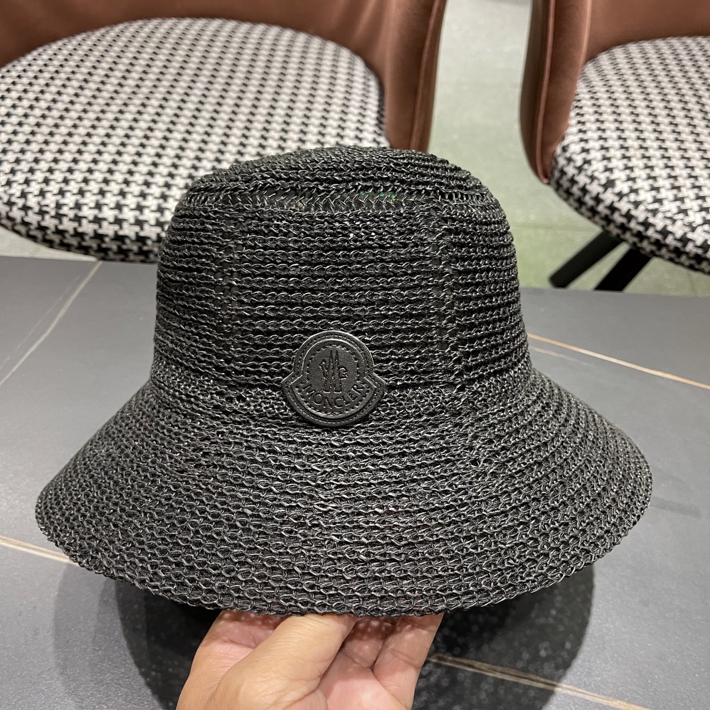  Moncler蒙口 高品质新款遮阳帽镂空渔夫帽戛季百搭出游圆顶
草帽防晒遮阳帽