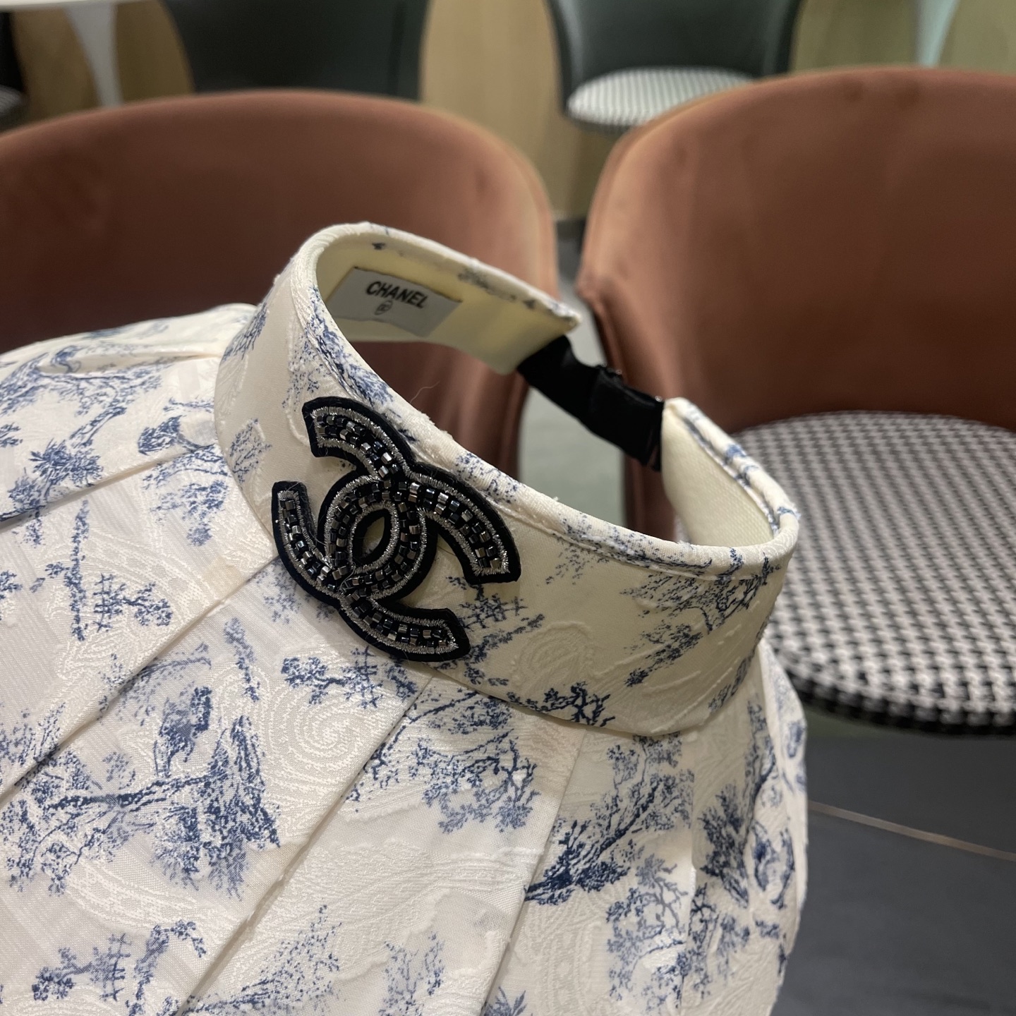 香奈儿Chanel新中式中国风水墨画帽子女夏季空顶帽出游街头防晒帽遮阳太阳帽潮