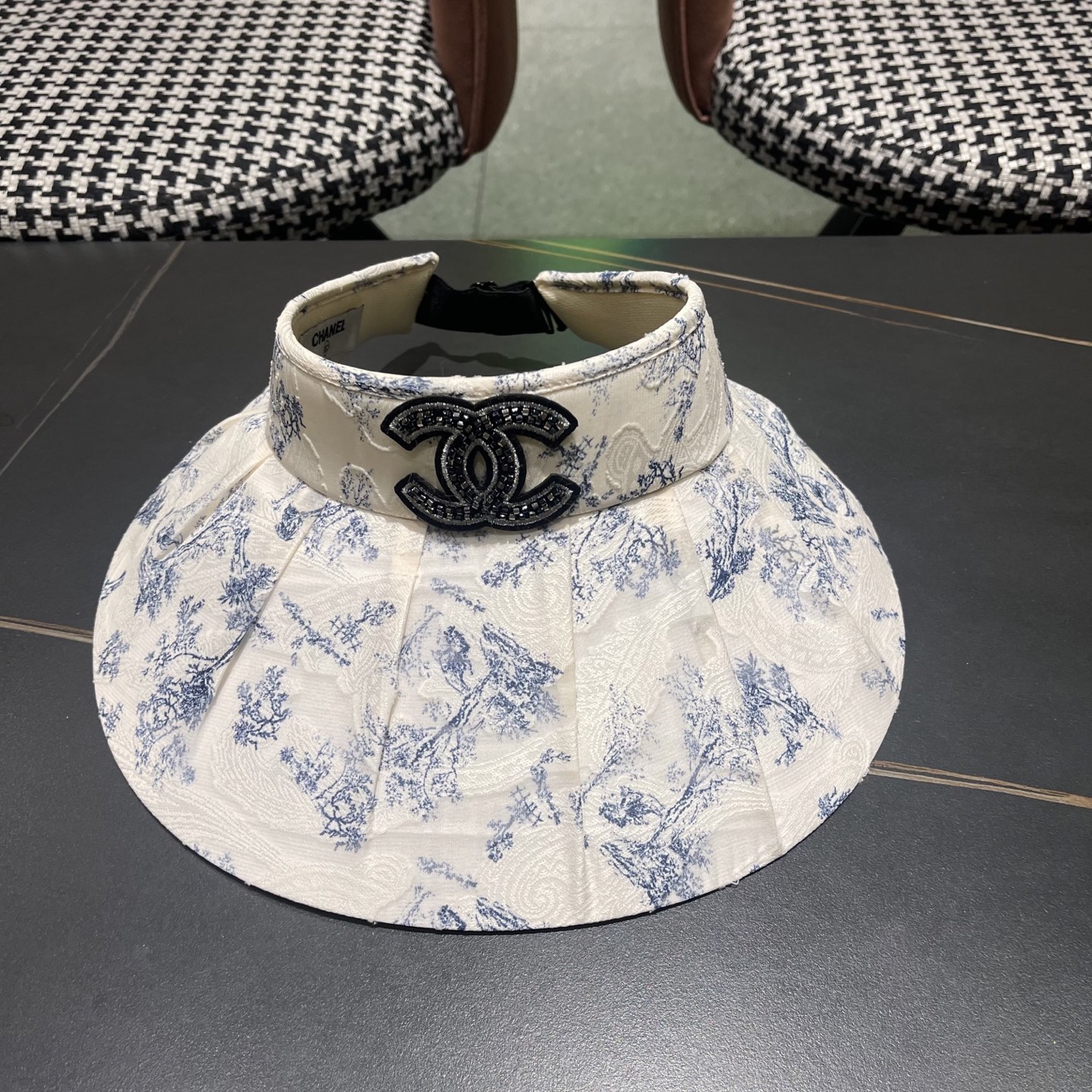 香奈儿Chanel新中式中国风水墨画帽子女夏季空顶帽出游街头防晒帽遮阳太阳帽潮