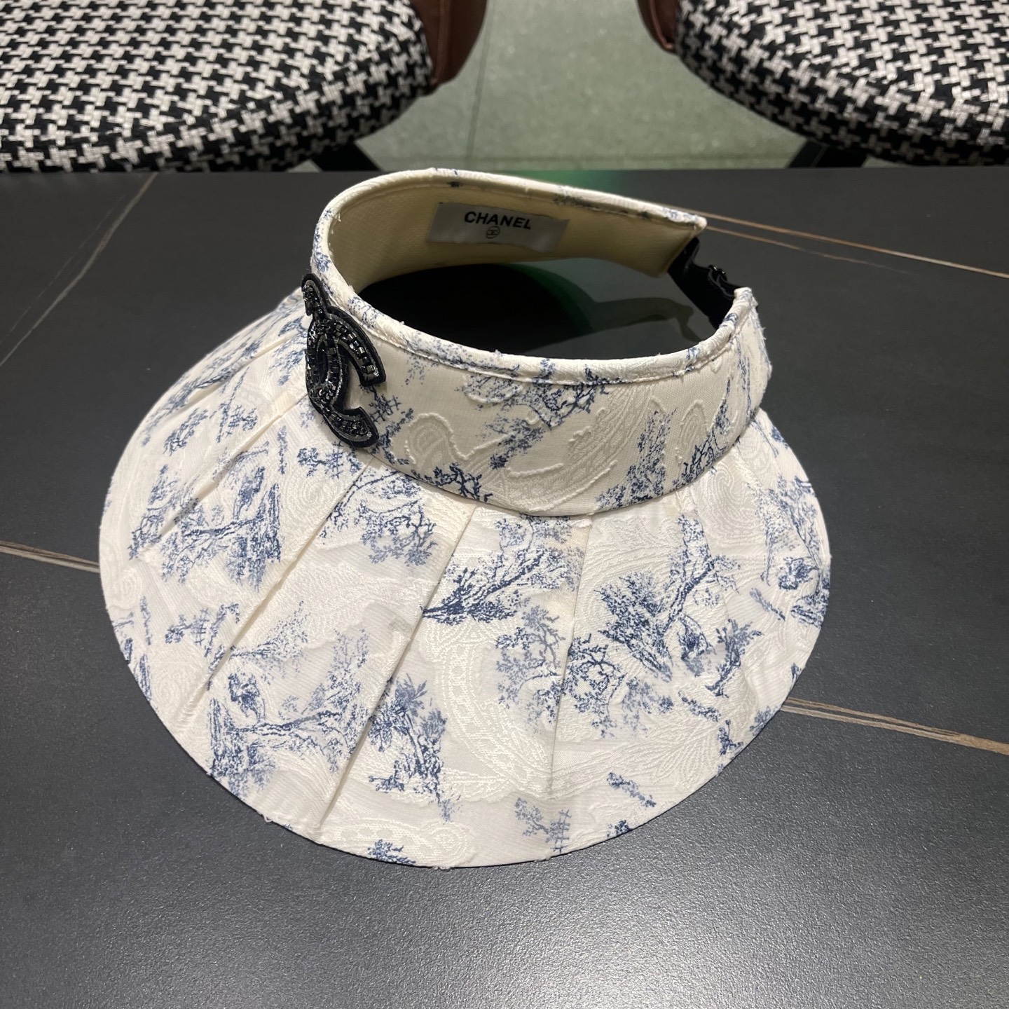 香奈儿Chanel新中式中国风水墨画帽子女夏季空顶帽出游街头防晒帽遮阳太阳帽潮