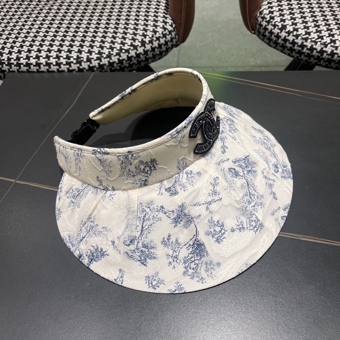 香奈儿Chanel新中式中国风水墨画帽子女夏季空顶帽出游街头防晒帽遮阳太阳帽潮